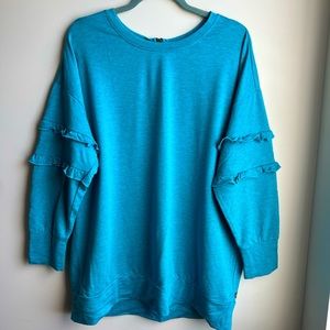Matilda Jane Aqua/Gold Slouchy Top
